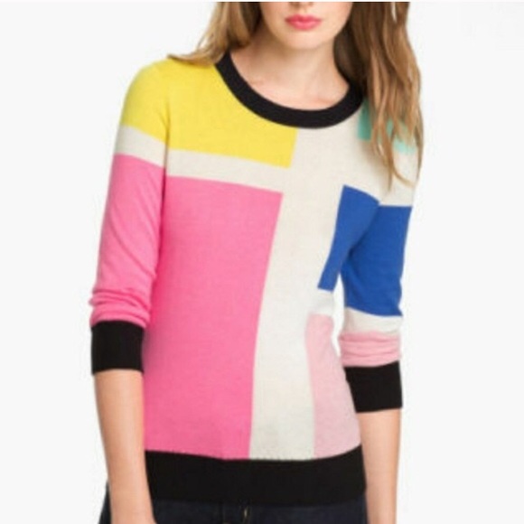 kate spade Sweaters - kate spade Rylee color block crew knit sweater XL